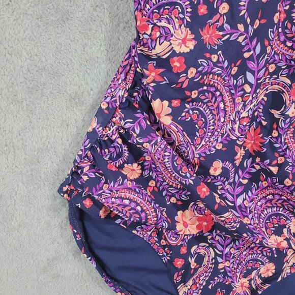 NEW Lands End Womens  L One-Piece Swimsuit With Floral Paisley Print - Picture 5 of 10